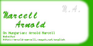 marcell arnold business card